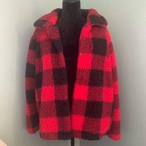 Knox Rose Buffalo check Sherpa jacket with pockets